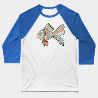 Tropical Beach Goldfish Baseball T-Shirt